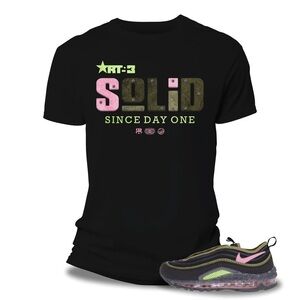 Black Short Sleeve Tee with Bold Graphic Design